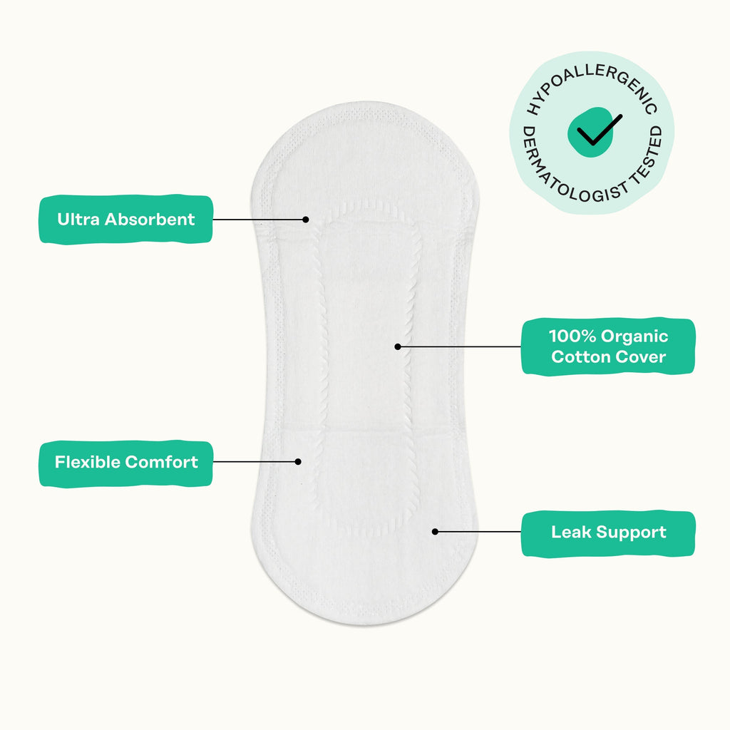 Organic Cotton Cooling Herbal Infusion Regular Liners — Medium Pack